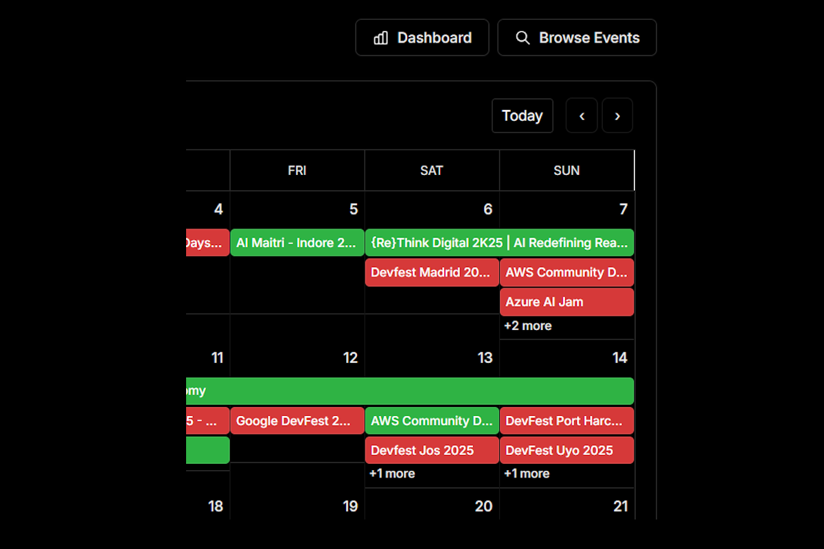 Calendar main view showing smart deadline and event tracking with interactive calendar interface