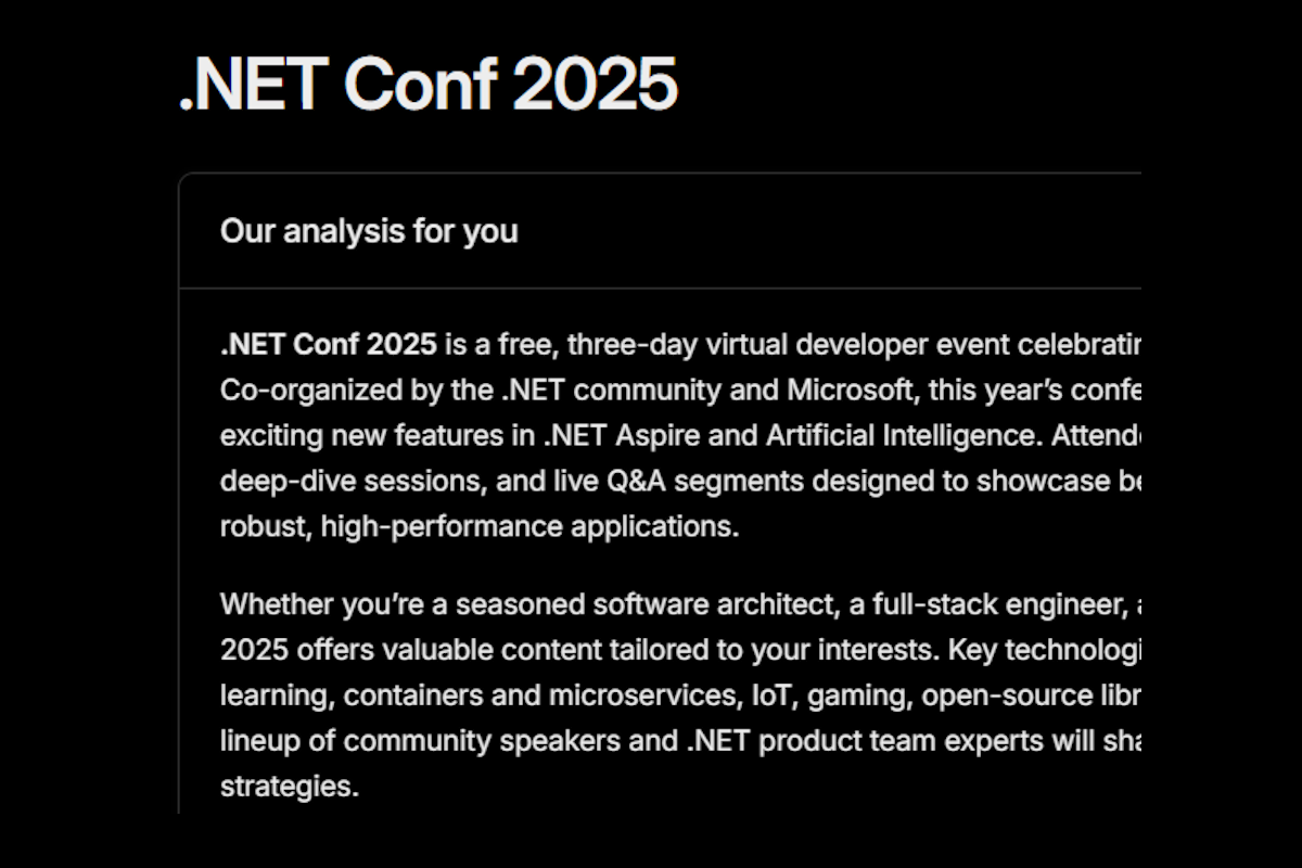 Event detail main view showing comprehensive conference information and submission requirements